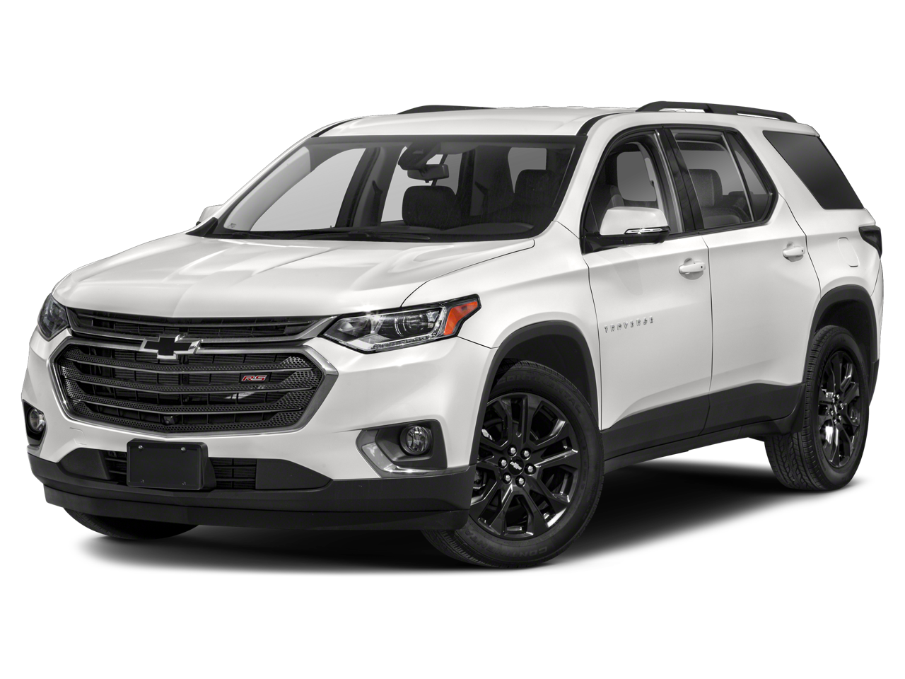 2021 Chevrolet Traverse RS in Summit White — front three-quarter view