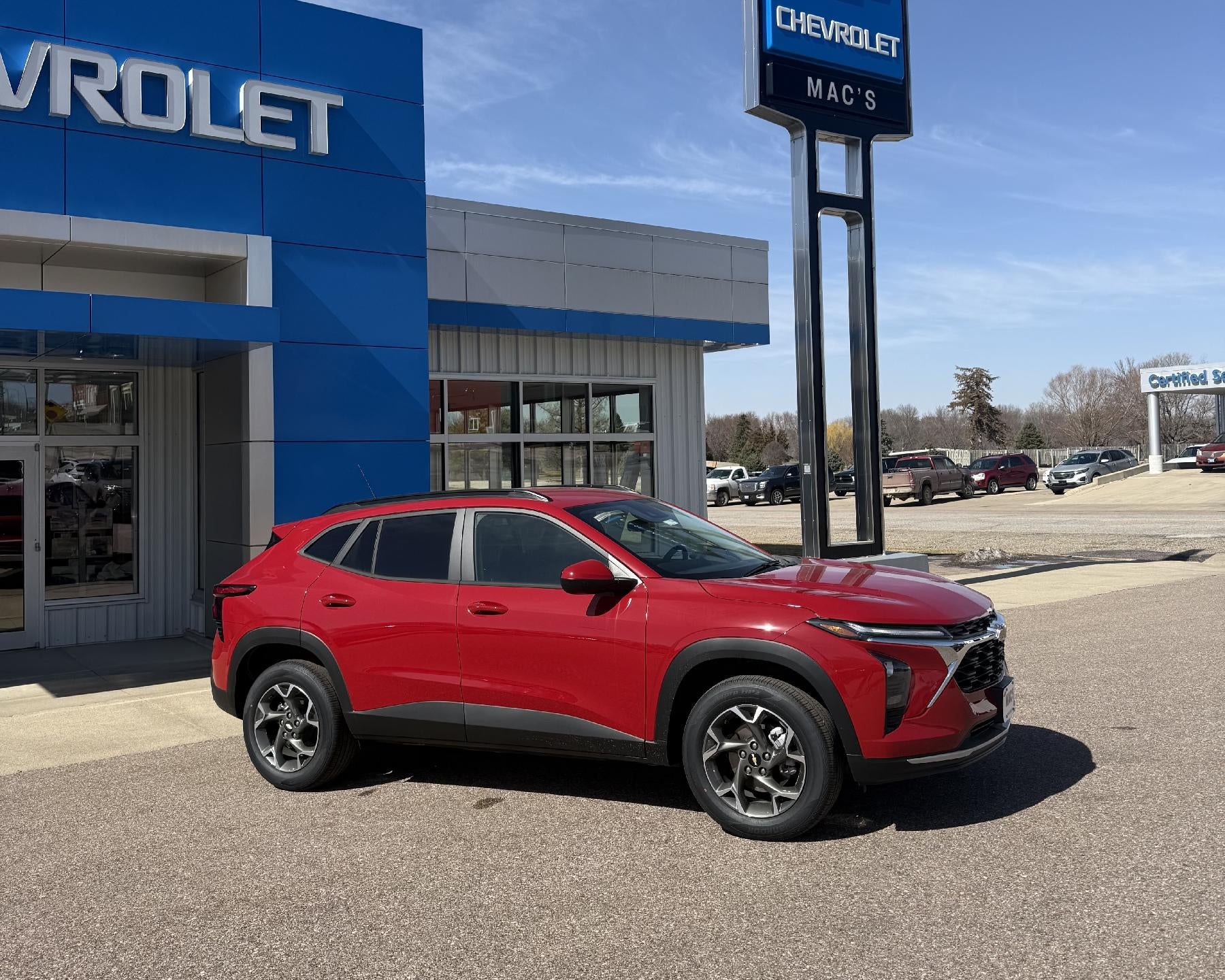 2026 Chevrolet Trax LT in Apex Red — front three-quarter view